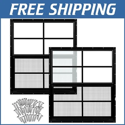 Versatile 2 Pcs 24'' X 27'' Flush Mount Windows with Tempered Glass for Sheds - Image 1 of 4