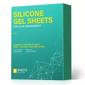 Medical Grade Big Silicone Scar Sheets 6 x 5, 4 Patches, Silicone Gel Sheets for - Picture 1 of 7