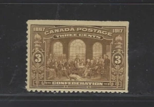 Canada 1917 50th Anni of Confederation  3c Brown #135 MH F $20 - Picture 1 of 2