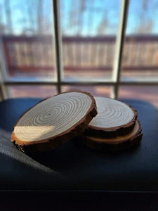 New Rustic Wooden Coasters for Home Decor/Special Event - Picture 1 of 3