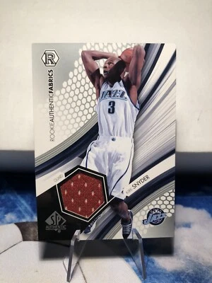 2005-06 SP Authentic Rookie Authentic Fabrics Jersey RC Kirk Snyder Jazz - Image 1 of 2