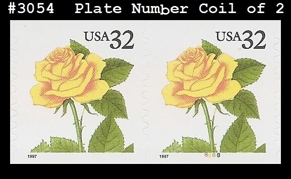 USA3 #3054 MNH PNC2 Pl #8888 Yellow Rose s/a - Image 1 of 1