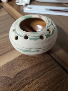 Vintage Silver Springs Pottery Graack Swirl Frogger Clay Vase - Picture 1 of 5