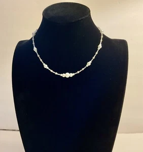 Victorian Style Pearl Necklace With Labradorite Semi Precious Gemstones - Picture 1 of 21
