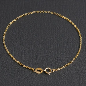 Pure 18 Karat Gelbgold Kette Damen Lucky Thin O Link Armband 5,9-7 Zoll - Bild 1 von 6