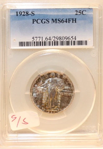 1928 S US Standing Liberty Quarter PCGS MS64FH Cover
