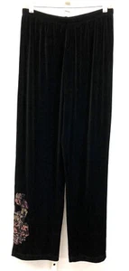 Pantaloni Chicos Travelers taglia 3 $98 neri antichi toppa ricamati maglia da viaggio aderente - Foto 1 di 4