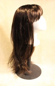 NEW BORN FREE DARK BROWN, LONG, LAYERED HAIR WIG WITH BANGS. See all pictures - Picture 1 of 10