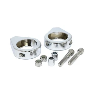 Abrazaderas de horquilla para Harley-Davidson para reubicar señales/indicador de giro - 39 mm cromo - Imagen 1 de 5