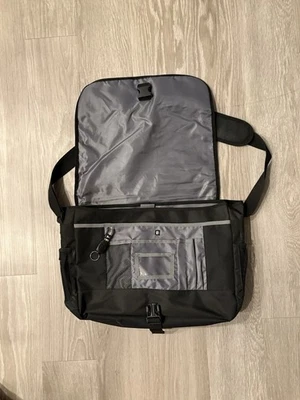 Black Laptop Messenger Bag Work School Shoulder Bag Multi-Pocket Organizer - Image 1 of 4