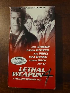 1998 Vintage Lethal Weapon 4 Movie VHS Tape Mel Gibson - Imagen 1 de 2