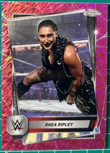 Rhea Ripley 2025 Topps Chrome WWE Pink Shimmer Refractor #80  - Picture 1 of 2