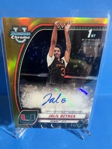 2024-25 Bowman Chrome U Jalil Bethea Autograph auto Gold refractor 48/50 MIAMI - Picture 1 of 11
