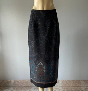 FALDA VINTAGE LESLIE FAY MUJER PAISLEY POLIÉSTER TALLA 10 - Imagen 1 de 8