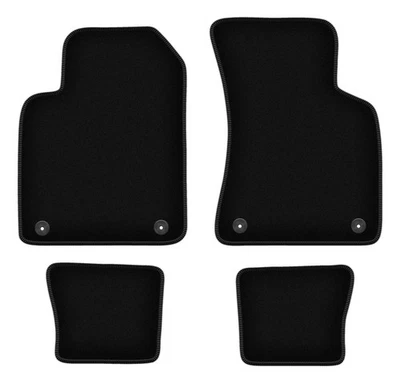 Tapis de sol en velours noir pour Audi TT I 8N année 1998-2006 set 4 pièces - Photo 1/4