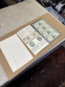 1981 $1 Uncut Sheet of 4 Notes Dollar Bills BEP 998 Serial - Picture 1 of 4