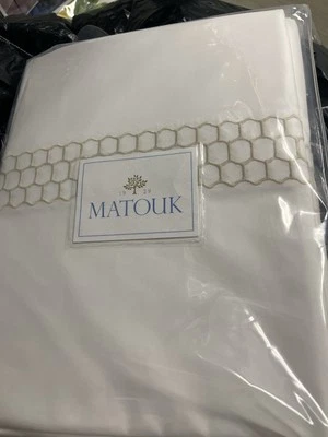 Funda nórdica Matouk King 520TC algodón percal Liana champán $824 nueva con etiquetas Foto 1 de 4