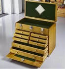 8 Drawer Wood Tool Chest Walnut Stain Fine Auto Shop Project Storage Box Felt