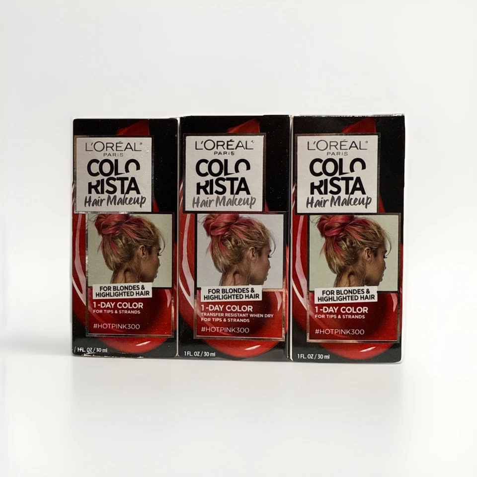 Lot of 3 LOREAL Colorista Hair Makeup 1-DAY COLOR Temporary - # HOT PINK 300 - Image 1 of 1