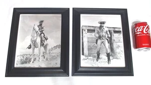 VINTAGE PAAR 60ER JAHRE GERAHMTE LONE RANGER 8 X 10 TATSÄCHLICHE S/W FOTOS, CLATON MOORE - Bild 1 von 7