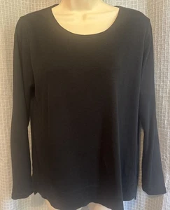 CAMISETA MUJER J. JILL LNG SLV, NEGRA. CUELLO REDONDO. MED LIGERAMENTE USADO. Usado en excelente estado. DA - Imagen 1 de 4