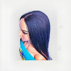 Dark Purple Micro Twisted Braids Handmade Nano Twist Braided Wig Feather Tips - Picture 1 of 8