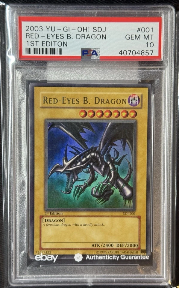 2003 YuGiOh Red-Eyes B. Dragon 1st Edition SDJ-001 PSA 10 GEM MINT - Image 1 of 1