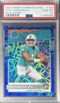 Tua Tagovailoa 2020 Donruss Optic Blue Scope Rookie Card PSA 10 SP - Image 1 of 2