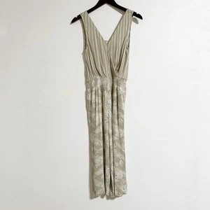 Lascana Jumpsuit Tropical Palm Striped Mixed Print Grün Weiß Größe 4 - Bild 1 von 13