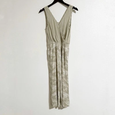 Комбинезон Lascana тропический пальмовый в полоску смешанный принт зеленый белый размер 4 - Изображение 1 из 4