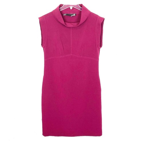 Love Moschino abito tubino senza maniche scollo cappuccio elasticizzato tasche rosa taglia 12