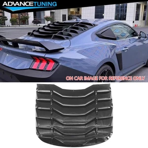 Fits 24-26 Ford Mustang IKON Rear Window Louver Sun Shade Cover ABS Gloss Black - Picture 1 of 11