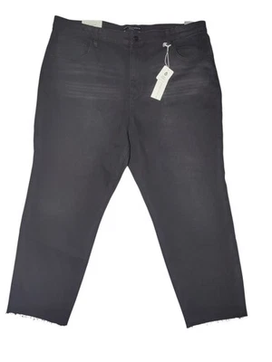 Pantalones de mezclilla negros rectos tiro alto Sanctuary Good Vibes dobladillo crudo 18W nuevos con etiquetas Foto 1 de 4