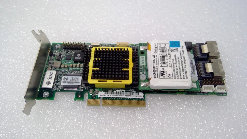 SUN CONTROLLER 375-3536-04 R50 256MB 8PORT SAS RAID PCIE BAT-00014-01 LOW PROFIL - Image 1 of 4