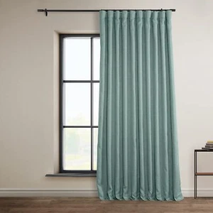 HPD Half Price Drapes Faux Linen Textured Room Darkening Curtains for Bedroom 84 - Picture 1 of 8