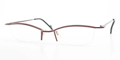Theo Belgium Glasses Frame Electra Glyde 96 Fancy Cat Eye Half Rim HD Luxe Red - Image 1 of 4