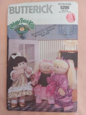 Butterick 5200 Vintage Cabbage Patch Kids Clothes Pattern - Image 1 of 2