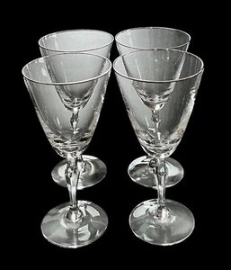 4er Set Vintage Fostoria Verlobung 7" Weingläser Wasserkelche Platinrand - Bild 1 von 10