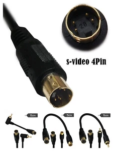 4 Pin S-Video Male to RCA Male Female Cable Cord Composite Adapter Converter - Picture 1 of 12