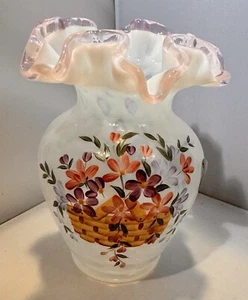 Longaberger Fenton 2002 Hand Painted Vase - Picture 1 of 9