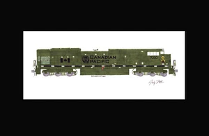 Canadian Pacific Veteran SD70ACU #7020 11""x17"" estampado enmarañado firmado por Andy Fletcher - Imagen 1 de 1