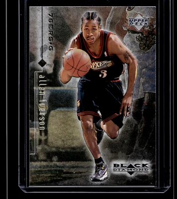 Allen Iverson Single Diamond Upper Deck Black Diamond 1998-99 Card #66 76ers - Image 1 of 2