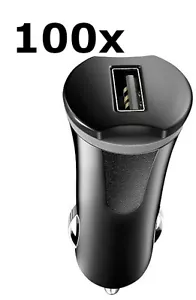 100 Lot NEW Insignia USB Port 12w 5v Car Charger Adapter Universal Smart Phone - Picture 1 of 3