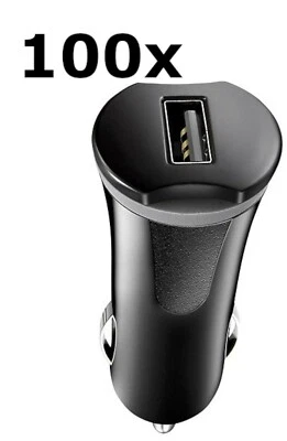 100 Lot NEW Insignia USB Port 12w 5v Car Charger Adapter Universal Smart Phone - Image 1 of 3