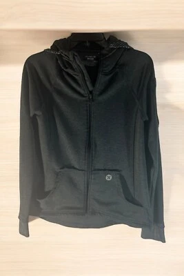Moletom com capuz Hurley feminino zíper completo preto tamanho pequeno Dri Fit - Imagem 1 de 4