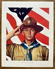 Vintage Norman Rockwell Print 11X14 Bsa Boy Scouts ?We, Too Have A Job To Do?