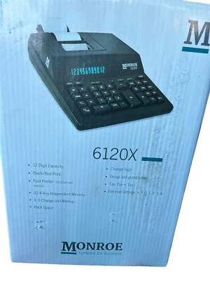 Monroe 6120x Ivory Calculator New In Box Business Mathnumbers - Image 1 of 4