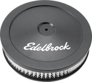 Edelbrock; Signature Series Air Cleaner With Logo; Black; 10"; 2" Element