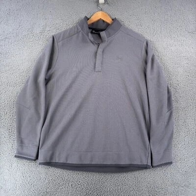 Suéter Under Armour Para Hombres XL Gris Coldgear Pullover Calce Suelto Golf Logo T Snap Foto 1 de 4