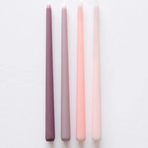 Pack Of 4 Solid Coloured Tapered Candles Unscented Dinner Table Bistro Weddin ❥ - Picture 1 of 29